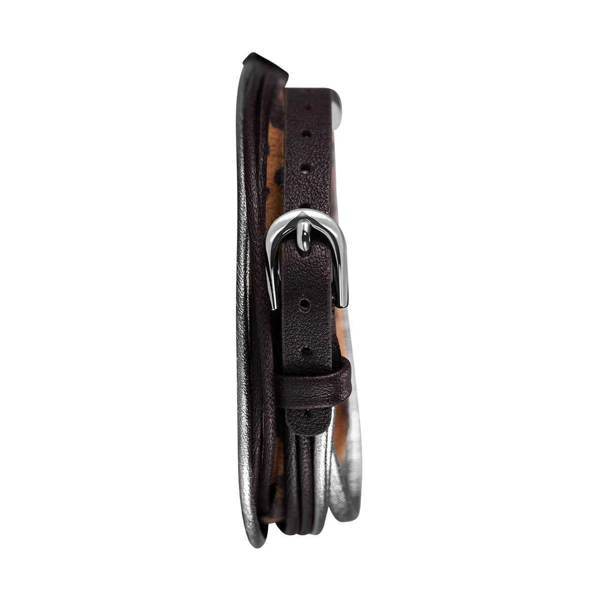 double bracelet marron, blac et leopard